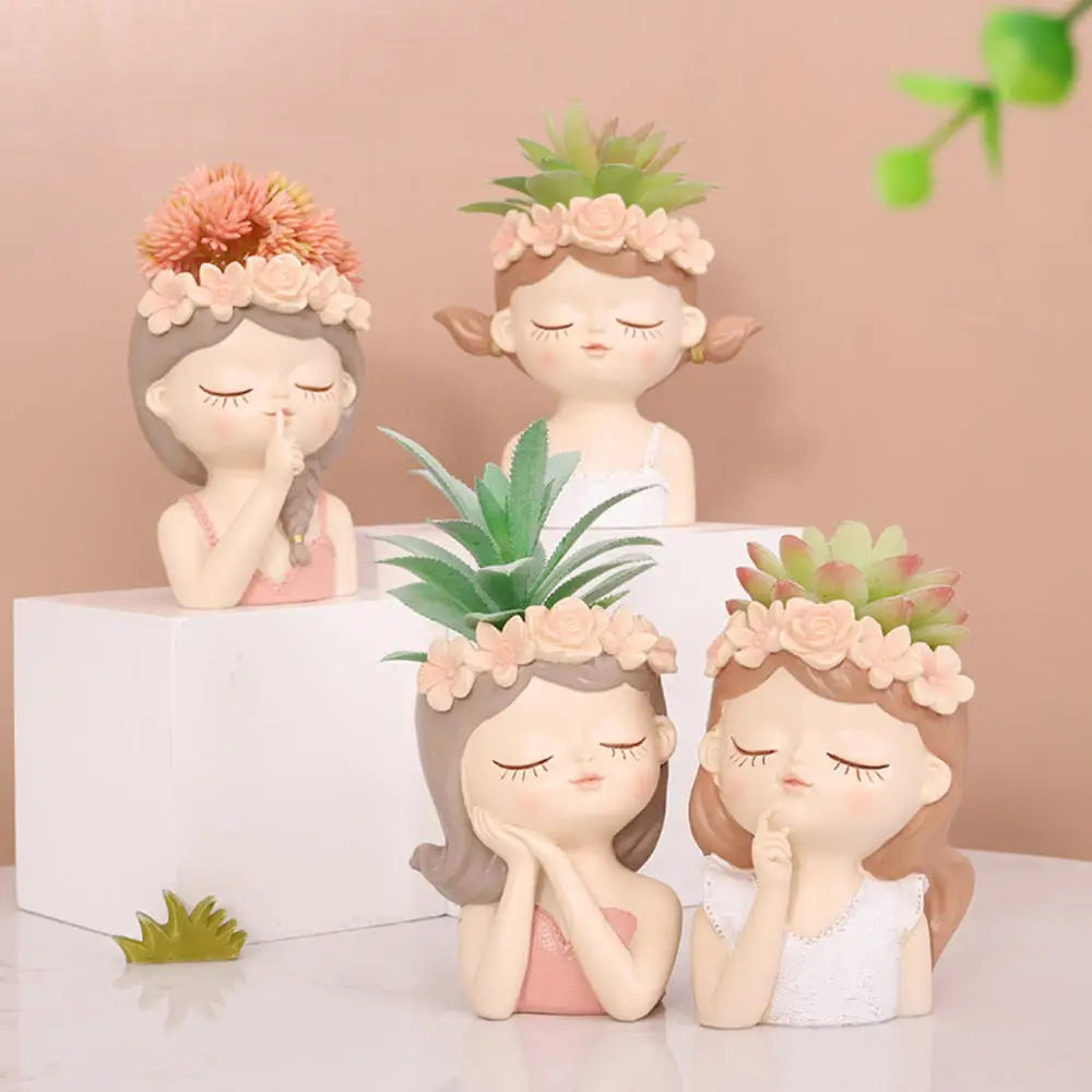 3D Beauty Flower Girls Pot Silicone Mold DIY Homemade Portrait