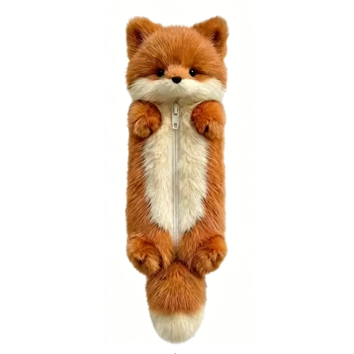 Plush Fox Pencil Case – Large Capacity Animal Stationery Pouch