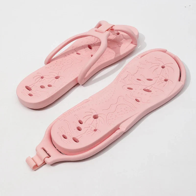 JPNTKY Men's Foldable Travel Slippers – Lightweight EVA Slides