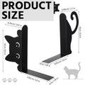 Cat Bookends Set of 2 – Iron Metal Shelf & Desk Organizer
