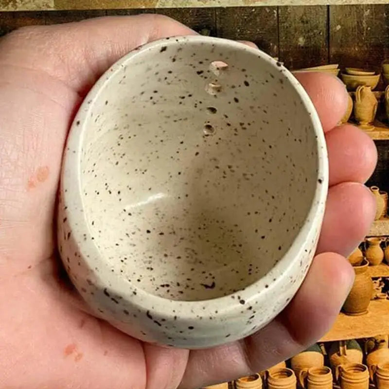 Ceramic Herb Stripper Bowl | Kale & Leafy Vegetable Leaf Remover
