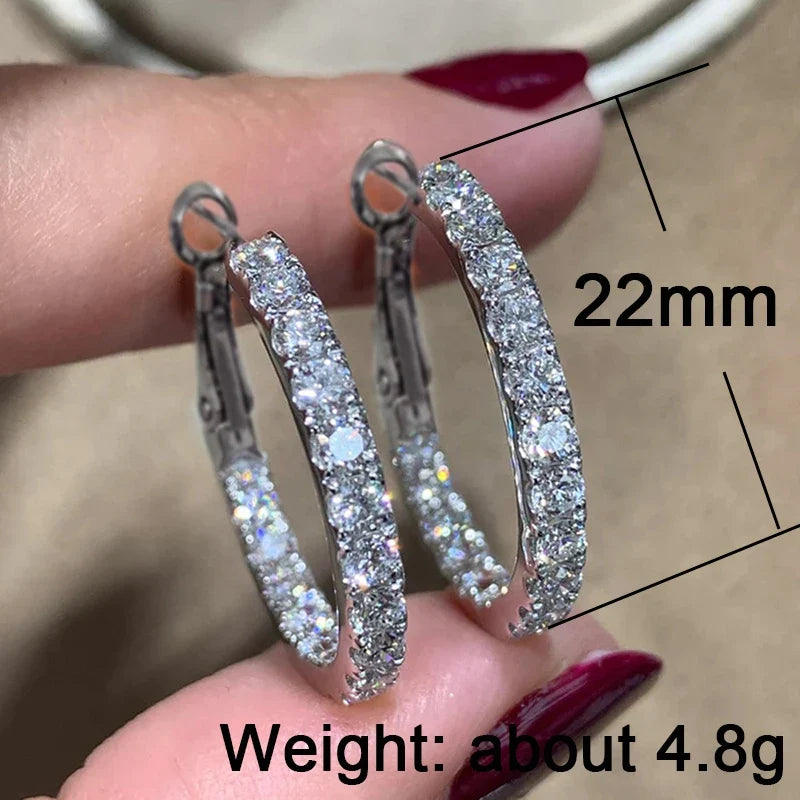 Huitan Classic CZ Round Hoop Earrings – Women's Luxury Jewelry