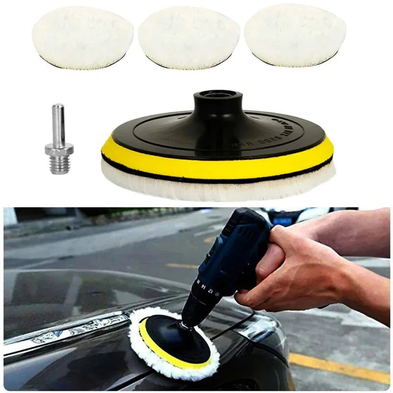 5-Pack Wool Car Polish & Wax Buffing Pads 3/5 Inch Kit