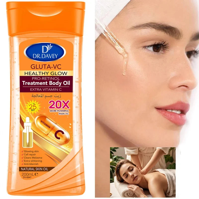 DR.DAVEY Gluta-VC Body Oil 200ml – Moisturizing Skin Oil
