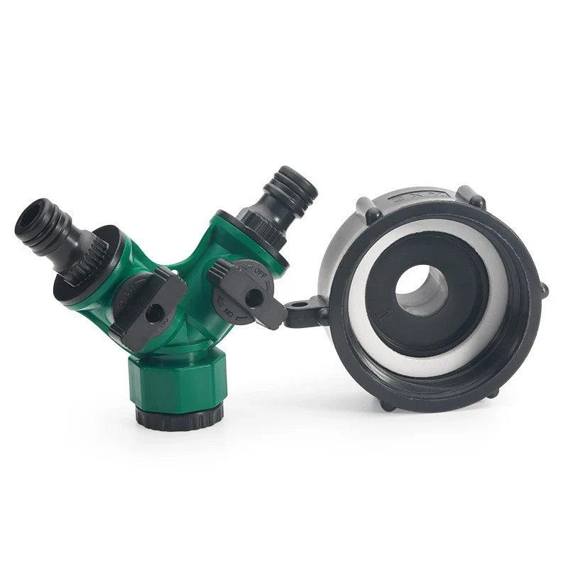 2-Way Y-Shape Garden Hose Splitter with Switch | Pipe Adapter