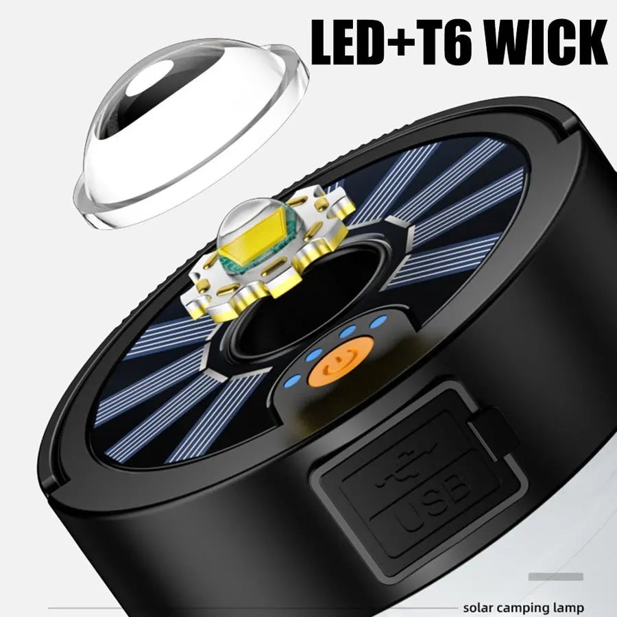 POCKETMAN Solar USB Camping Lantern – Magnetic, Waterproof LED