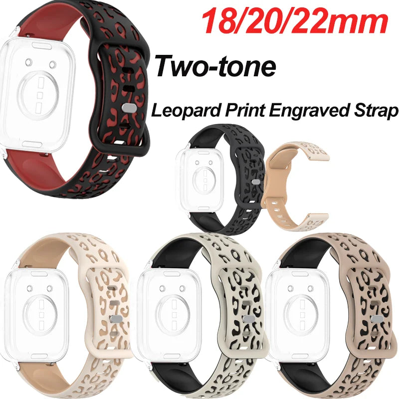 Silicone Leopard Watch Band 18/20/22mm – Amazfit, Samsung, Huawei