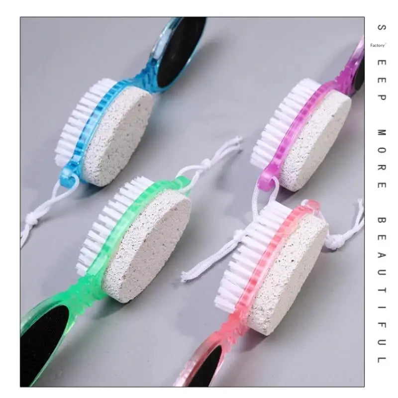 4-in-1 Foot Scrubber Brush with Pumice Stone & Foot File