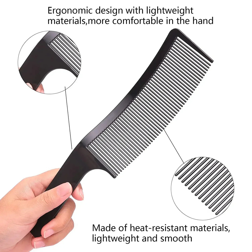 3-Piece Curved Barber Cutting Comb Set – Flat Top Anti-Static