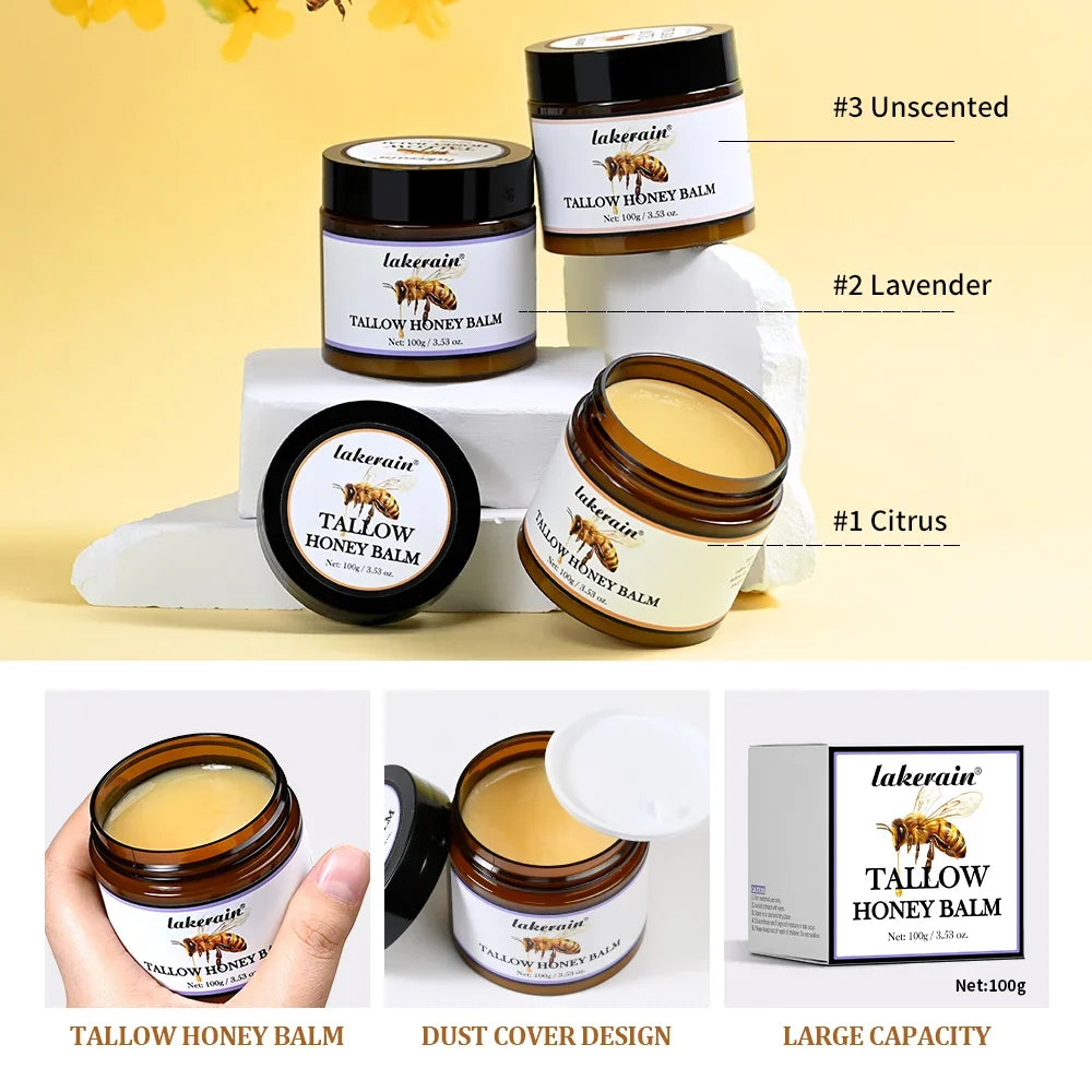 Honey Tallow Balm – Whipped Beef Tallow Cream Face & Body