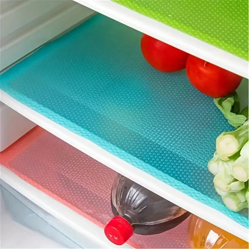 4-Pack EVA Waterproof Fridge Liner Mats – Washable Shelf Pads