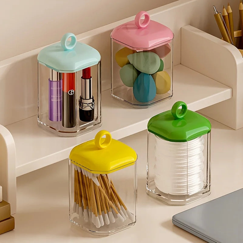 Clear Storage Box PS Swab Home Room Bedroom Bathroom House Pink