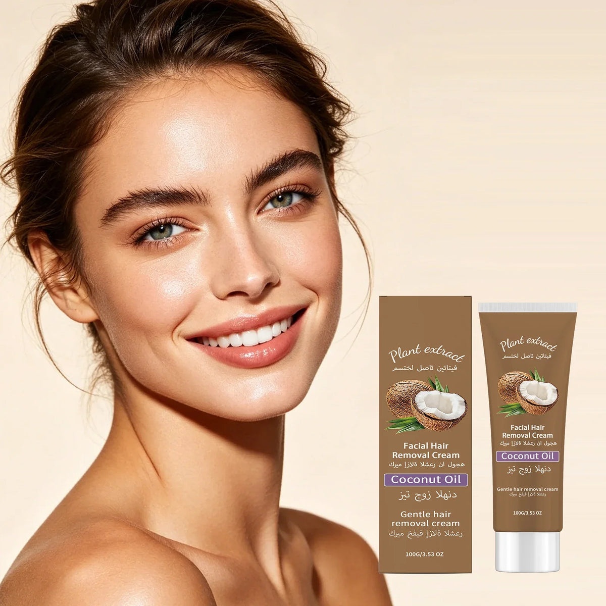 Coconut Hair Removal Cream – Painless Face & Body Depilatory