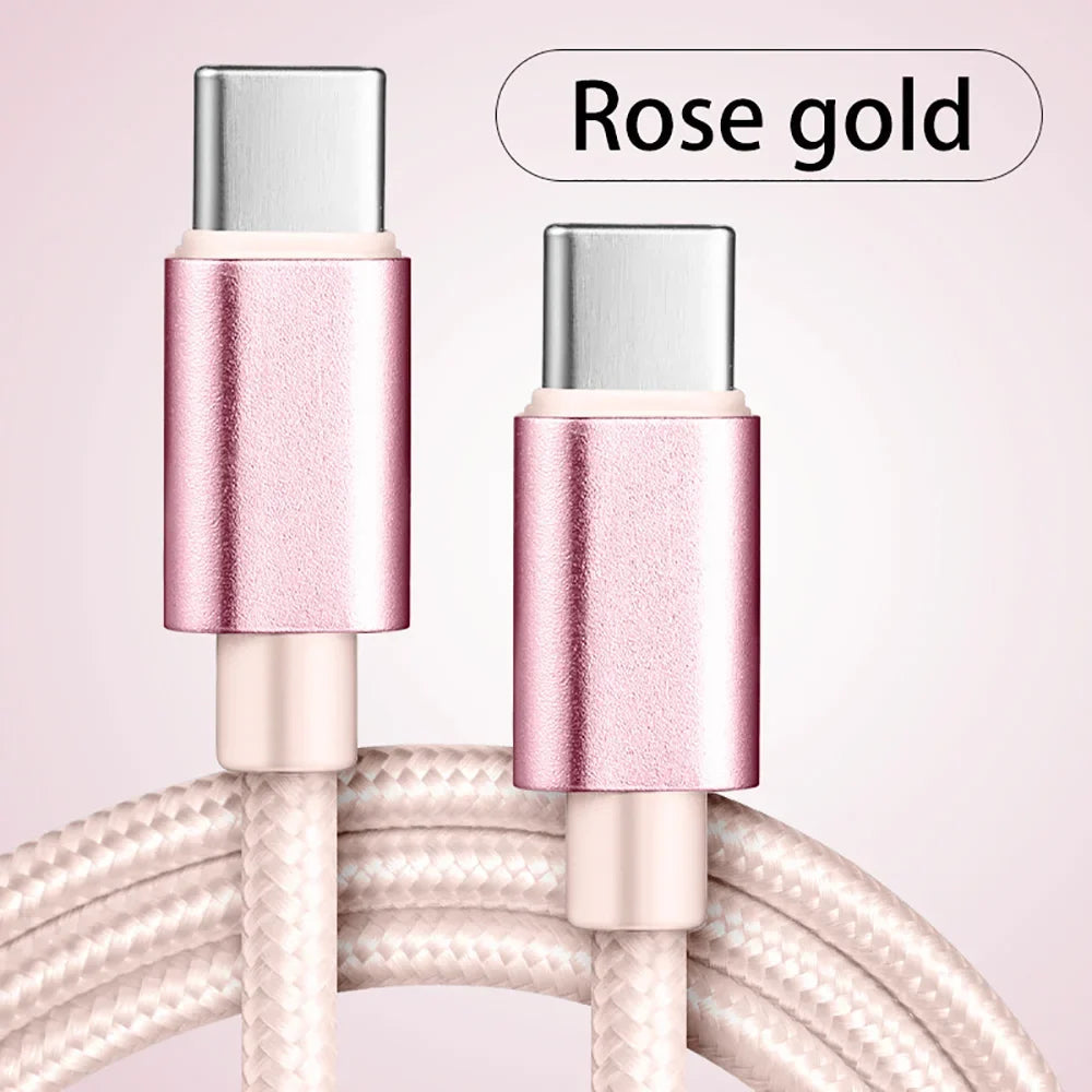 66W 5A USB-C Fast Charging Cable – Nylon Braided 1m 2m 3m