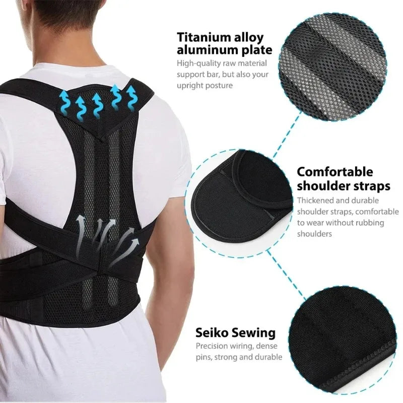 Posture Corrector Vest | Adjustable Back & Lumbar Support Brace