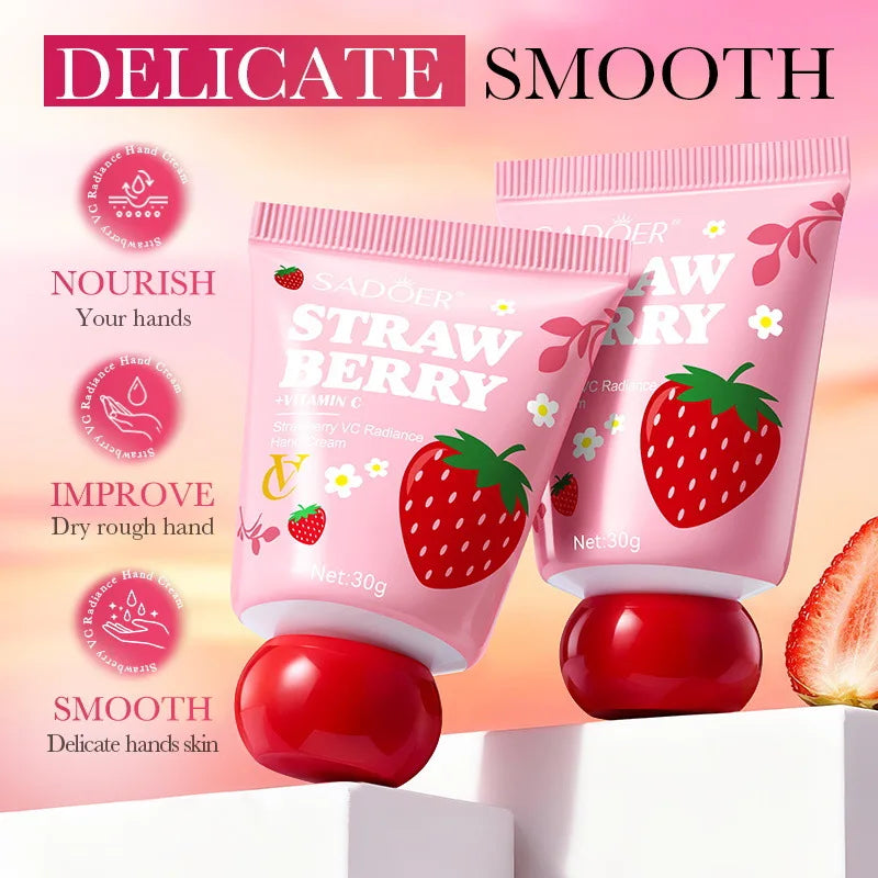 Strawberry Vitamin C Hand Cream 30g – Brightening Moisturizer