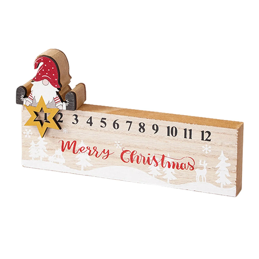 Wooden Santa Advent Countdown Calendar – Reusable Christmas Decor