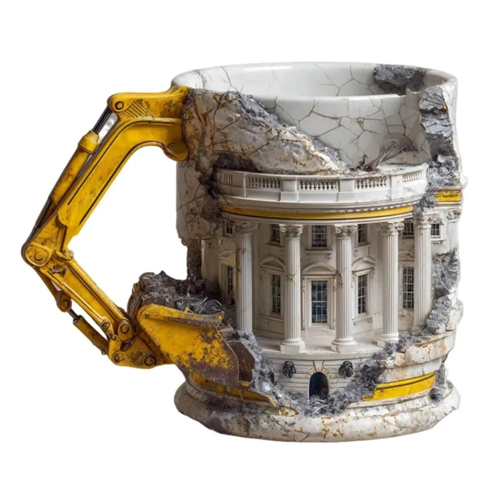 Someone Lied Demolition Mug Handle 3D Building Print Excavator Shaped