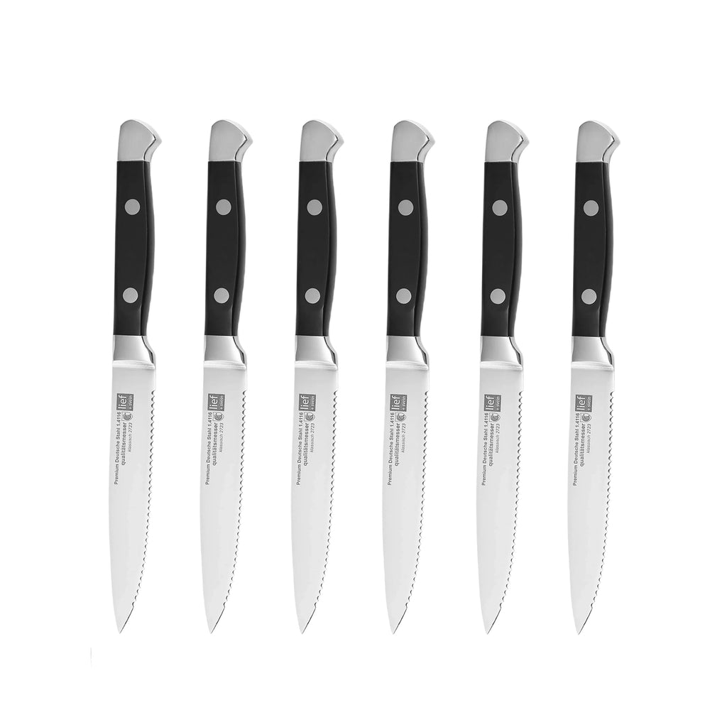 12-Piece Stainless Steel Steak Knife Set – Resin Rivet Handle