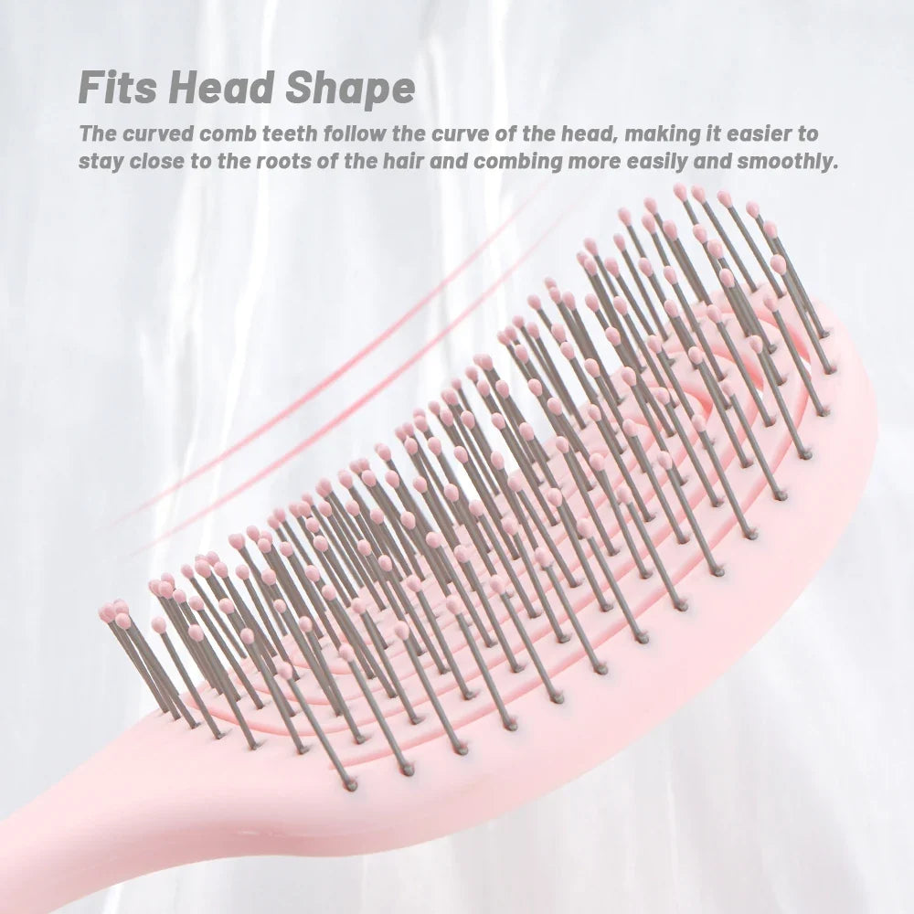 Wide Tooth Hollow Detangling Comb – Scalp Massage & Styling