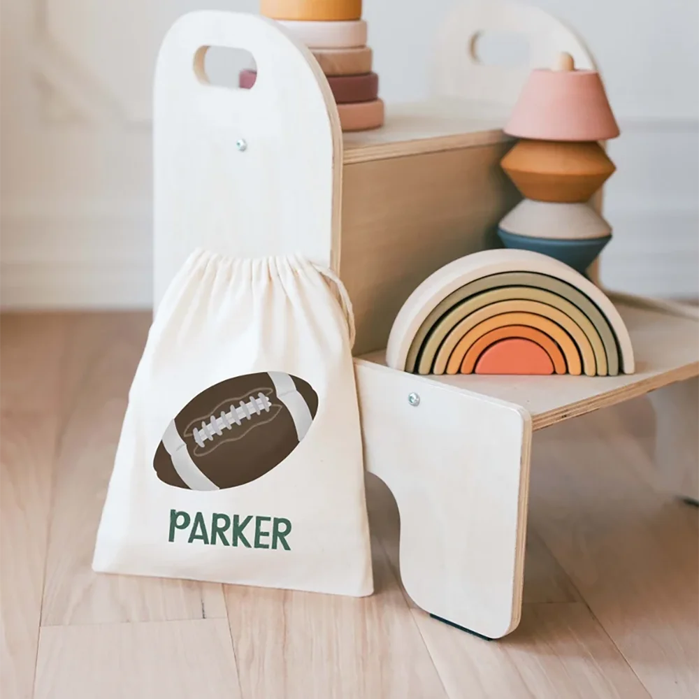 Personalized Football Party Favor Drawstring Bags for Boys