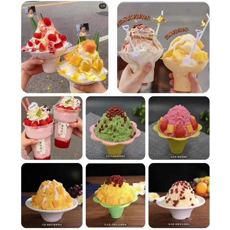 Commercial Korean Snowflake Shaved Ice & Ice Cream Machine 180KG