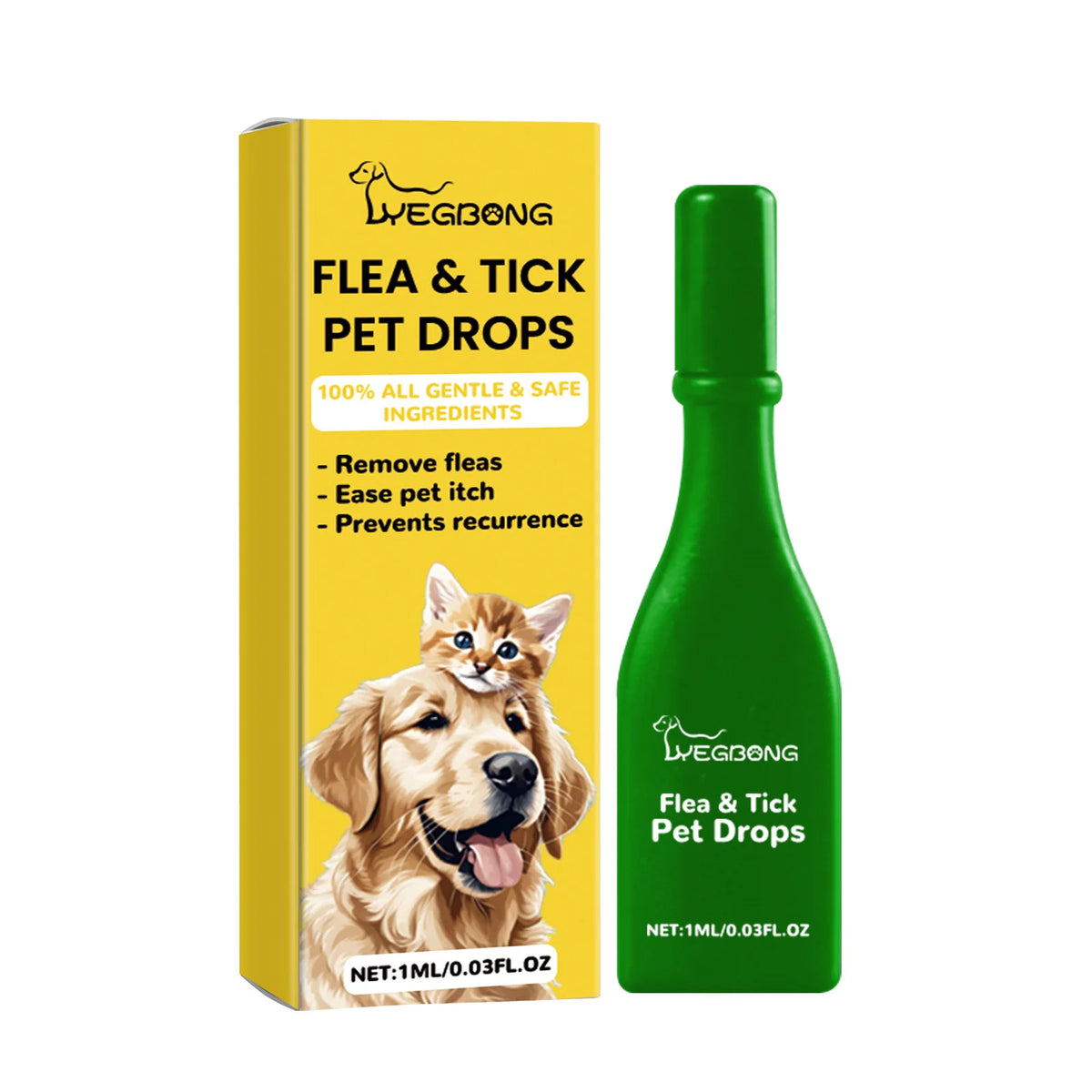 YEGBONG Cat Flea & Tick Drops – Fast-Acting Insect Repellent