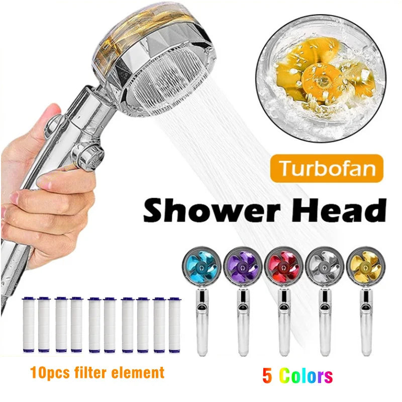 360° Turbo Fan Shower Head | High Pressure Water Saving Filter