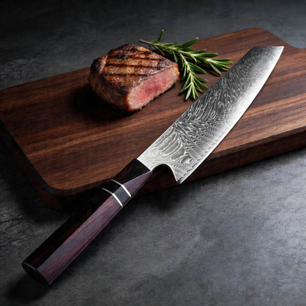 XITUO 8" Kiritsuke Chef Knife – VG10 Damascus Steel & Wood Handle