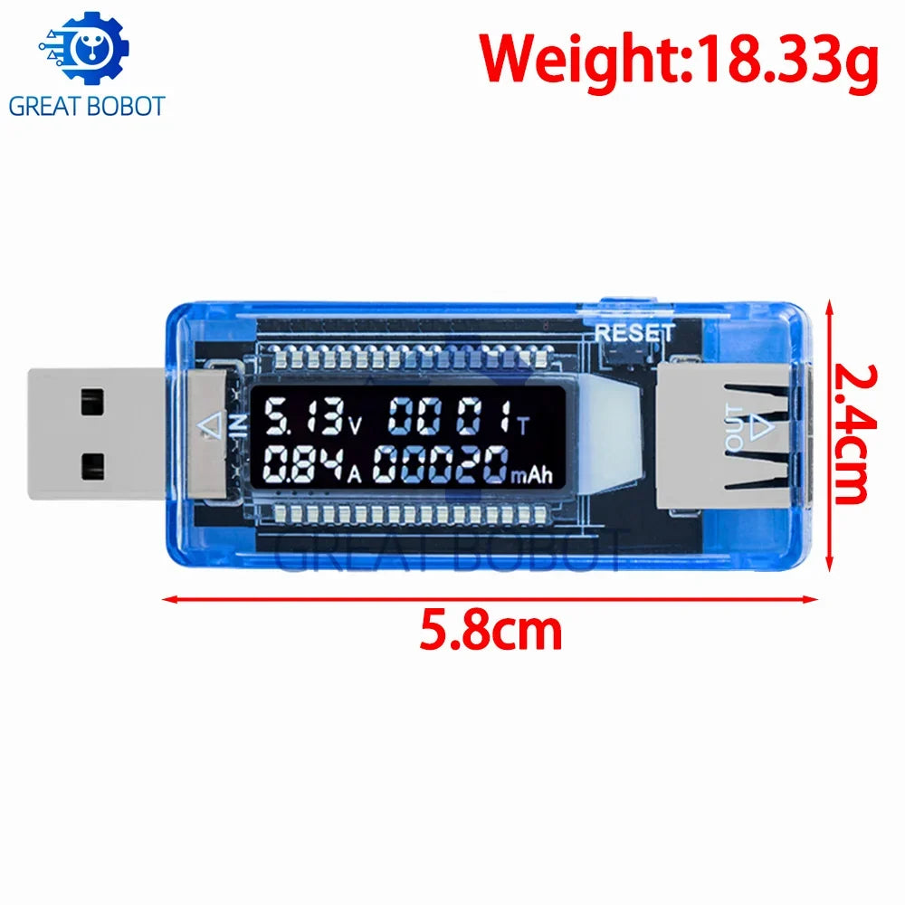 USB Charger Tester – Voltage, Current & Battery Capacity Meter