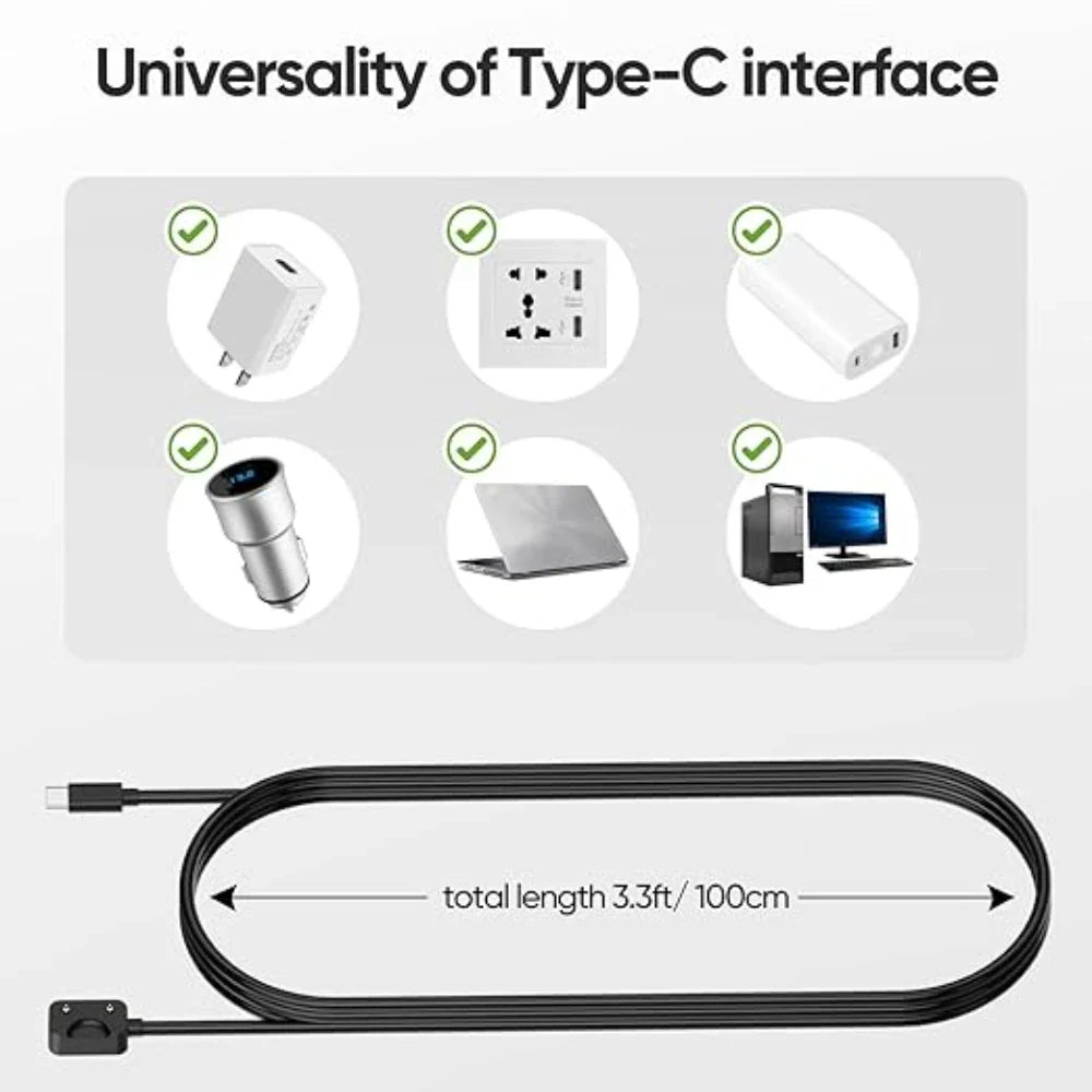 USB-C Charger for Samsung Galaxy Fit3 SM-R390 Smartwatch