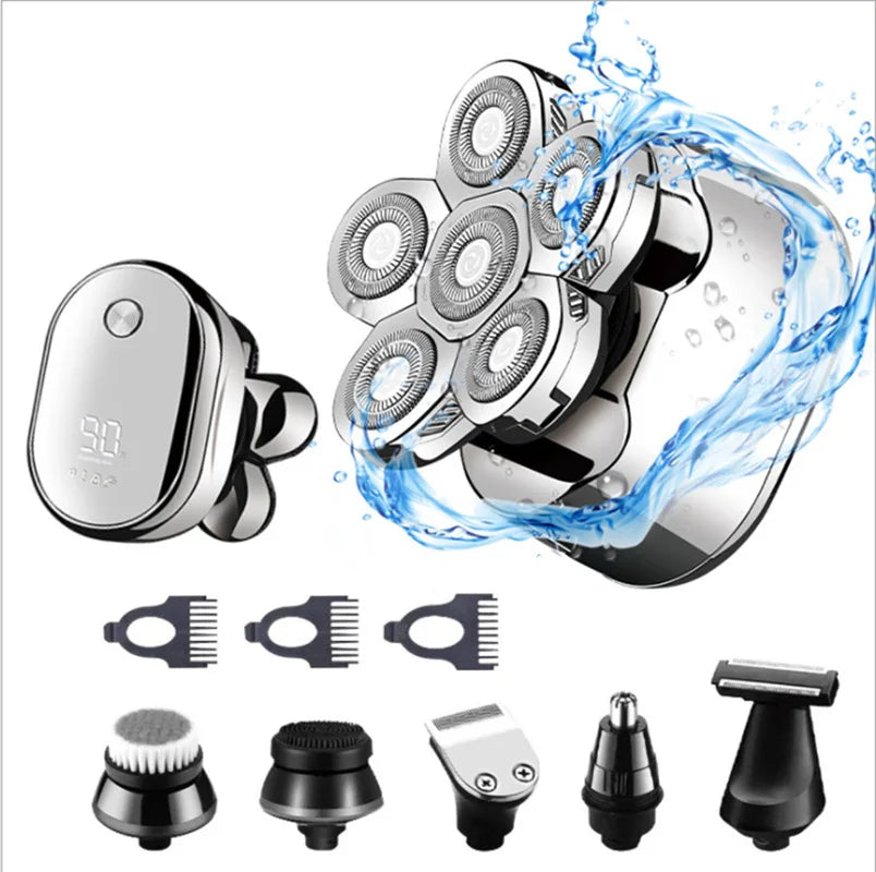 Men's 6-Blade Electric Rotary Shaver – Head & Face Razor