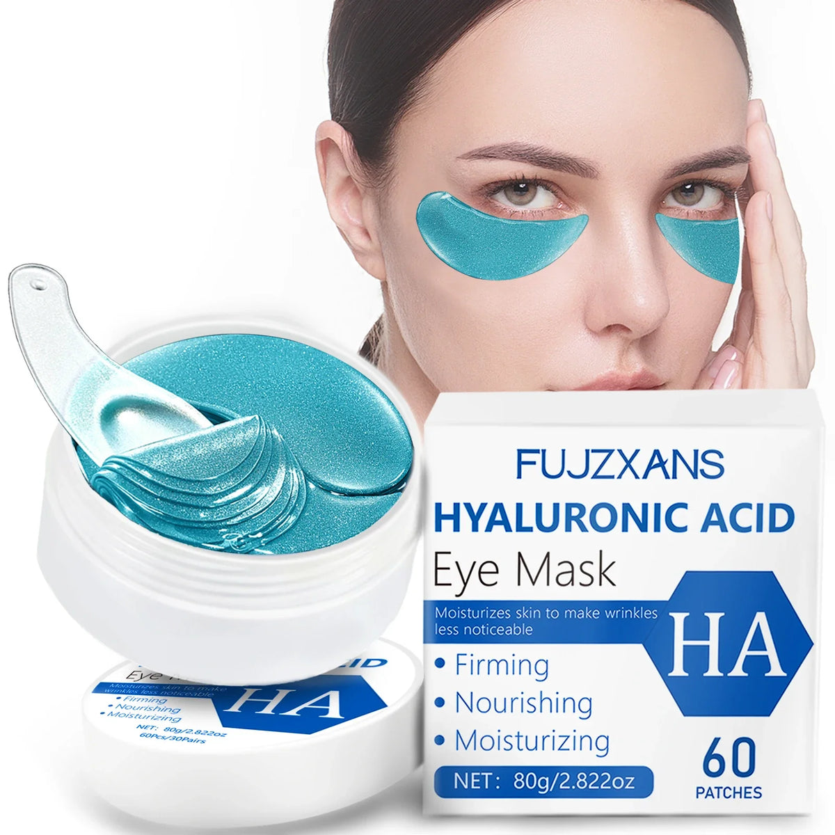 Hyaluronic Acid Eye Gel Patches 60 Pcs – Moisturizing Eye Mask