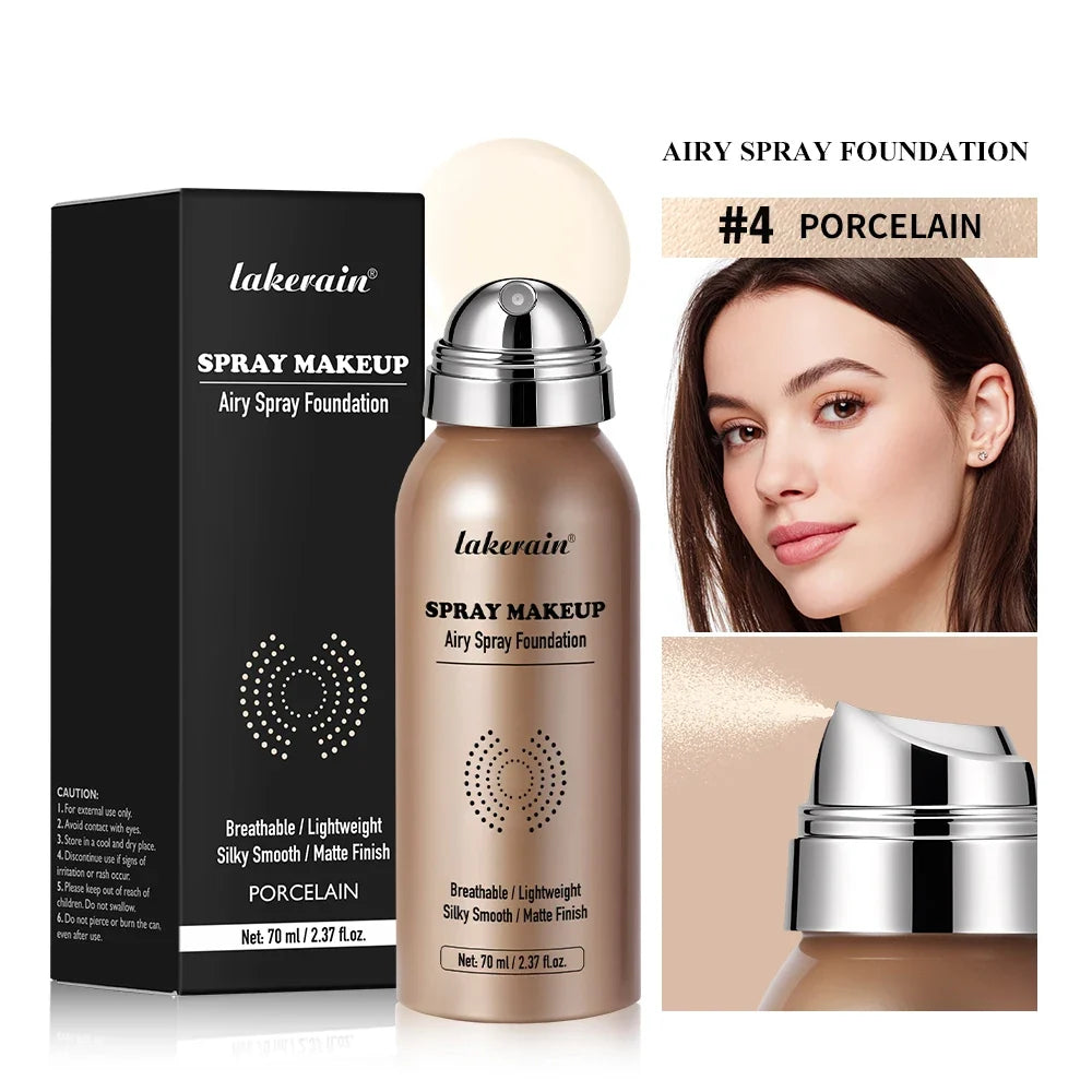 Airbrush Spray Foundation – Matte, Waterproof, Buildable Coverage