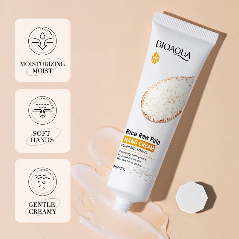 BIOAOUA Rice Raw Pulp Hand Cream – Moisturizing & Brightening 30g