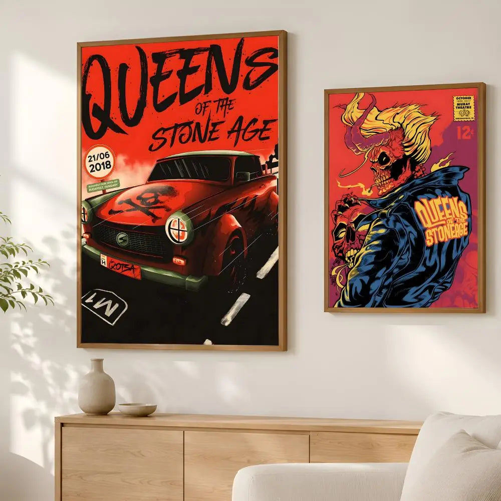 Queens of the Stone Age Wall Poster – HD Self-Stick Waterproof