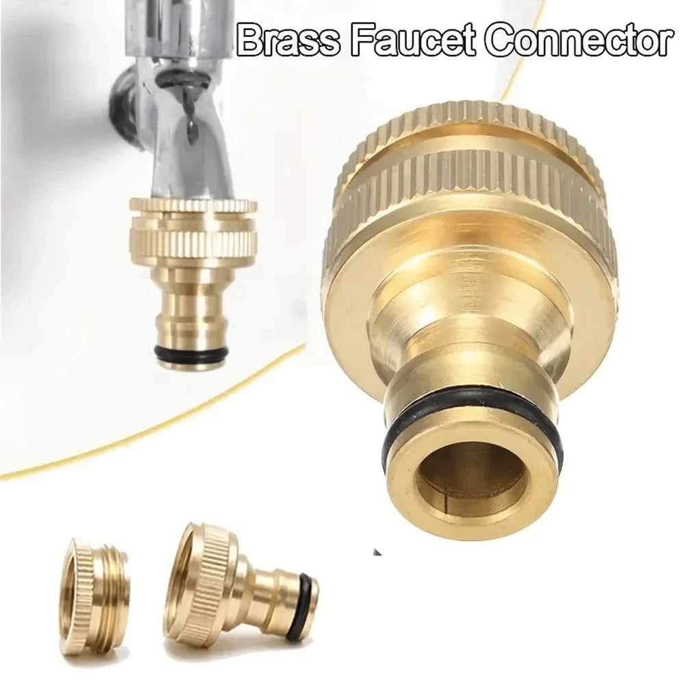 Brass Threaded Pipe Fitting 3/4" & 1/2" Garden Water Connector