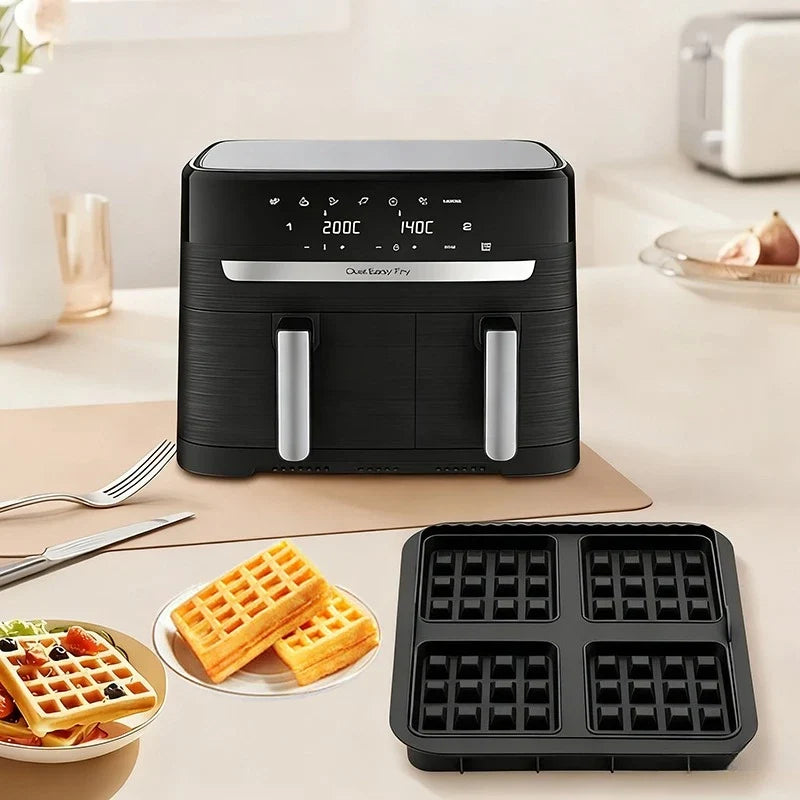 Square Waffle Maker Mold Air Fryer Non-stick Baking Tray Compatible