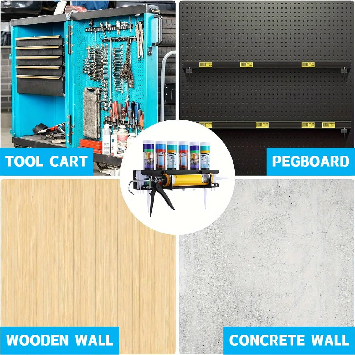 Caulking Gun Storage Rack Sealant Tube Holder Wall-mounted Organizer