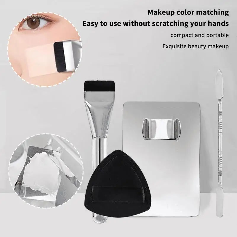 Foundation Brush Kit with Powder Puff & Mixing Palette | DIKALU