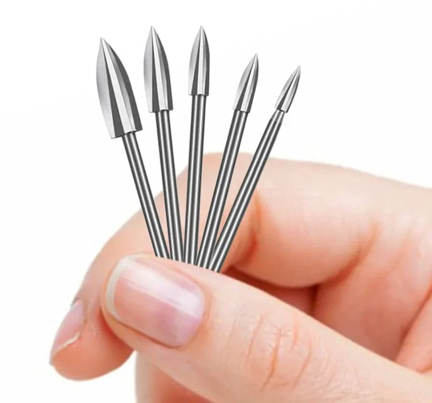 5-Piece Wood Carving Drill Bits Set – 1/8" Shank Rotary Tool