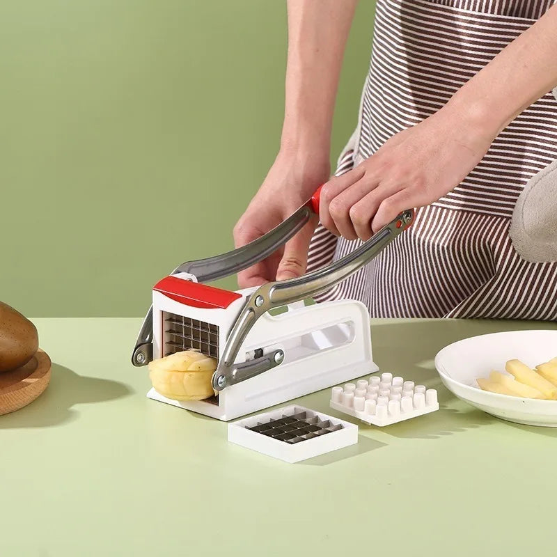 Stainless Steel Hand Press Potato Slicer & French Fry Cutter