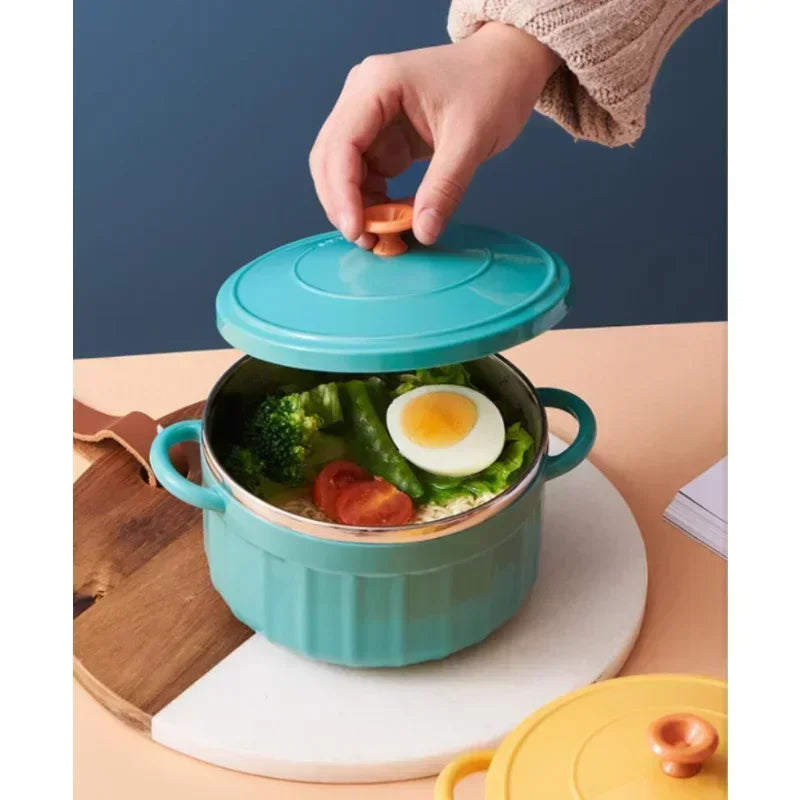 Insulated Stainless Steel Noodle Bowl 850ml – Portable Lunch Box