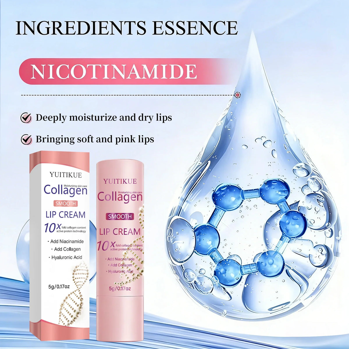 Collagen Lip Cream – Niacinamide & Hyaluronic Acid 24H Moisture