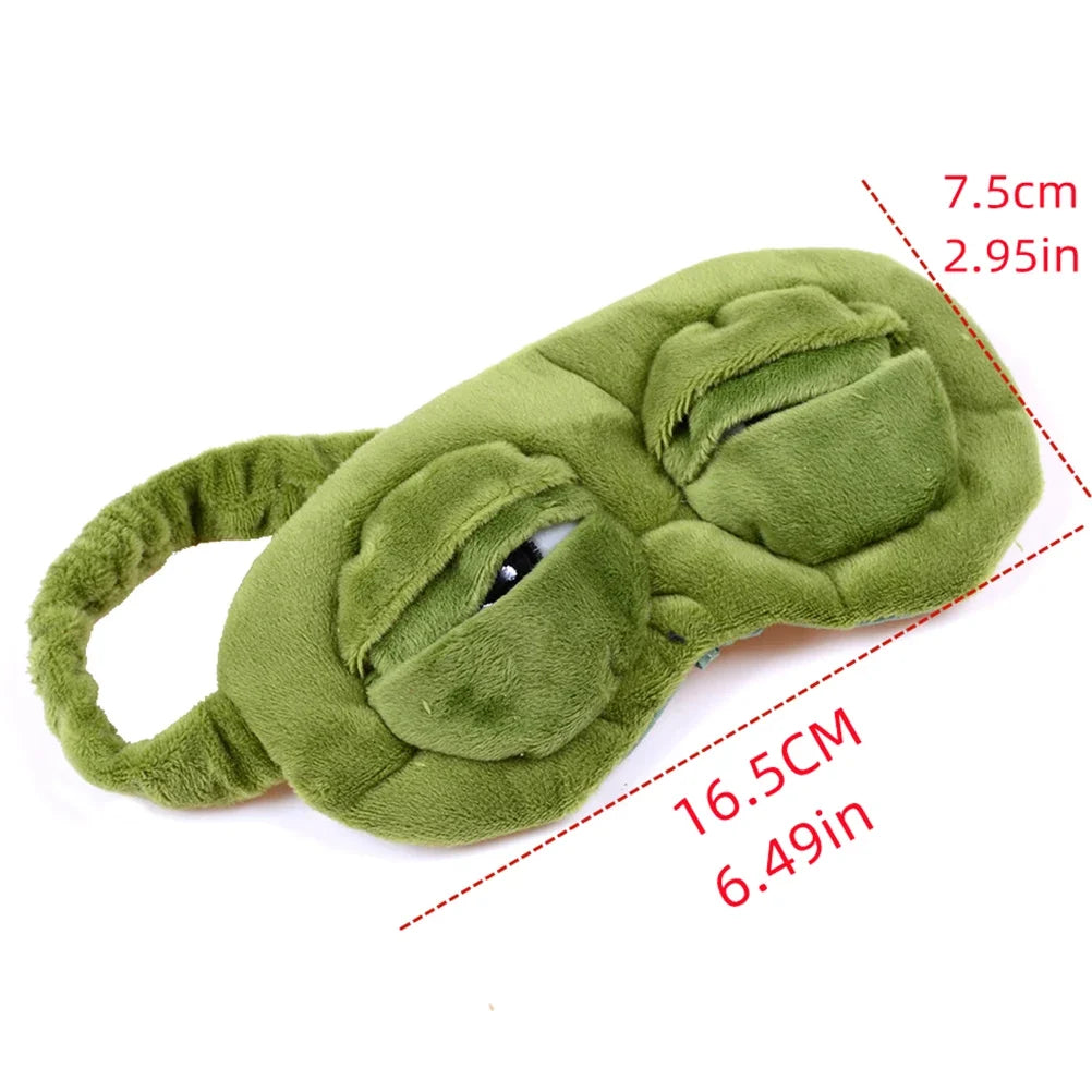 3D Sad Frog Sleep Mask – Soft Plush Eye Mask for Travel & Sleep
