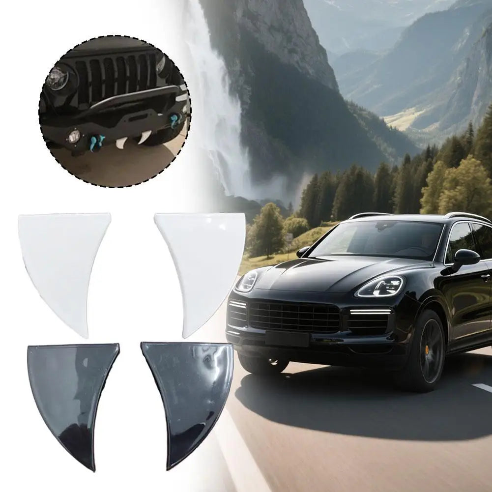 3D Vampire Fang Car Grille Decor – Halloween Devil Horns 2-Pack