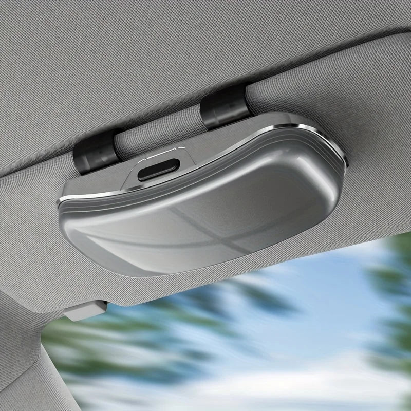 One-Touch Car Sun Visor Glasses Holder & Storage Case