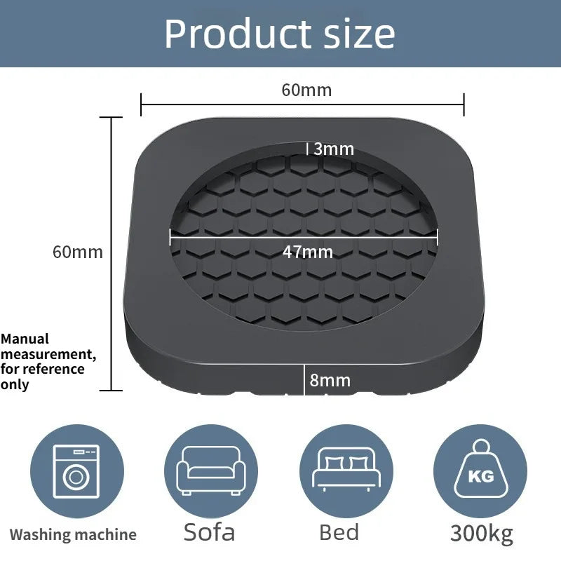 Anti-Vibration Washing Machine Feet Pads | Non-Slip Floor Mats