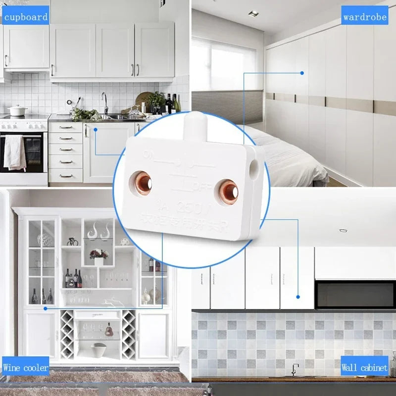 Automatic Reset Push Button Cabinet Light Switch | Closet