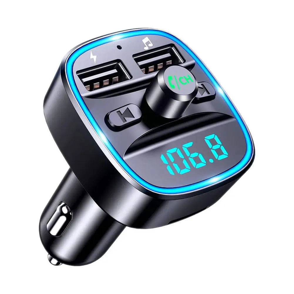 Bluetooth 5 0 Dual USB Port Charging Hands-free Calling Blue LED